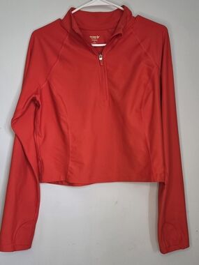 Old Navy Red Orange Quarter-Zip Performance Powersoft Pullover